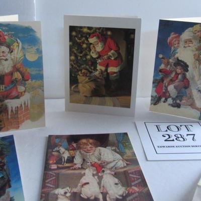 Lot of Older Santa Christmas Cards and Stickers, Angel Scraps