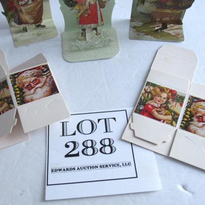 3 Santa 3-D Fold Down Cards and 2 Small Santa Fold Up Boxes