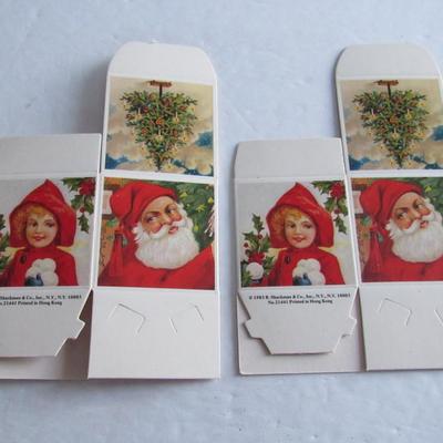 3 Santa 3-D Fold Down Cards and 2 Small Santa Fold Up Boxes