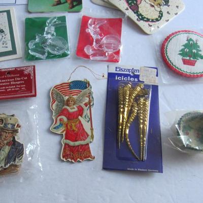 Lot of Misc Christmas Ornaments and Coasters, Some Unused