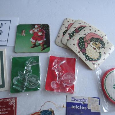 Lot of Misc Christmas Ornaments and Coasters, Some Unused