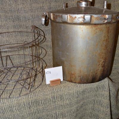 Vintage Ball Aluminum Pressure Cooker with Baskets