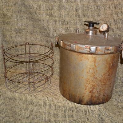 Vintage Ball Aluminum Pressure Cooker with Baskets