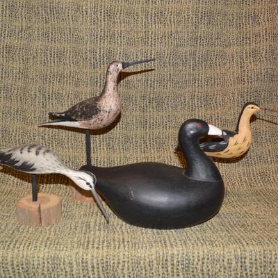 Lot of Vintage Carved Wooden Water Fowl