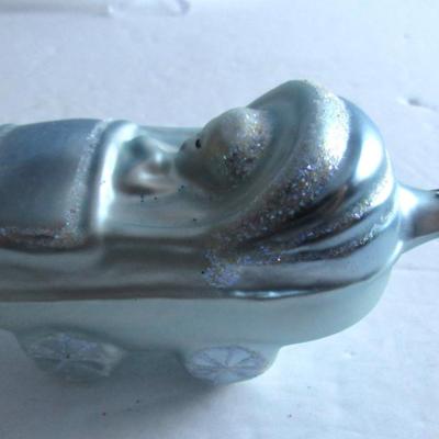 3 Very Nice Contemporary Blown Glass Baby Theme Christmas Ornaments