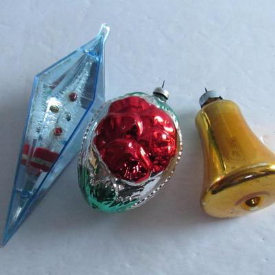 Lot of Old Blown Glass and Plastic Christmas Ornaments