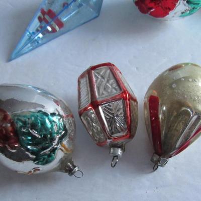 Lot of Old Blown Glass and Plastic Christmas Ornaments