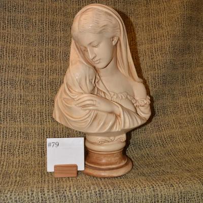 Vintage MARWAL 15â€ Madona &amp; Child Chalkware Bust 15.5â€