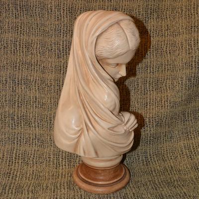 Vintage MARWAL 15â€ Madona &amp; Child Chalkware Bust 15.5â€