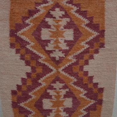 Stunning Vintage Navajo Wool Rug 4'8"x2'4"