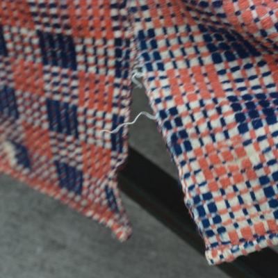 Vintage Hand Stitched Wool Coverlet 68"x96"