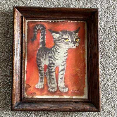 Vintage Gig â€˜Yard Boyâ€™ Framed Kitten Print