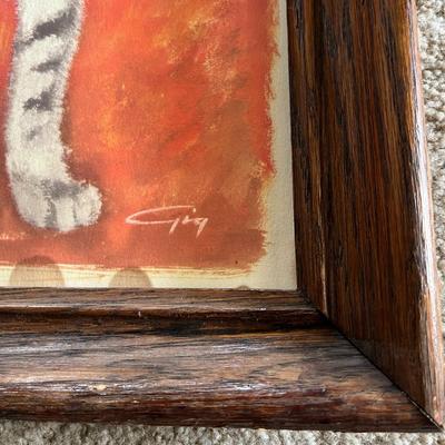 Vintage Gig â€˜Yard Boyâ€™ Framed Kitten Print