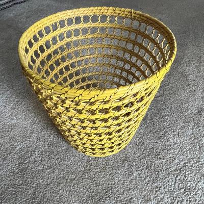 Vintage Woven Wood Waste Basket