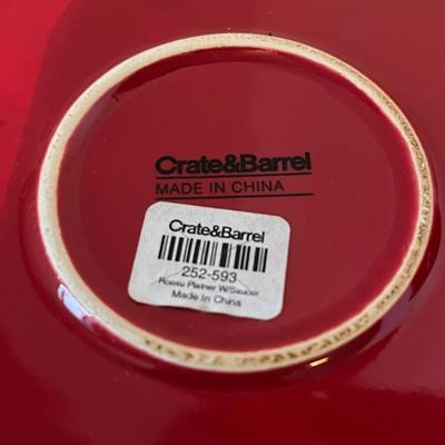 Red Crate & Barrel Pot w/Saucer