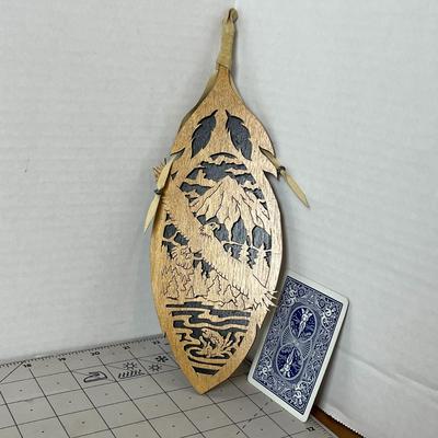 Carved Wood Feather - Eagle