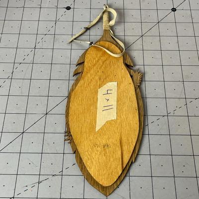 Carved Wood Feather - Eagle
