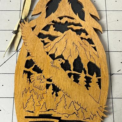 Carved Wood Feather - Eagle
