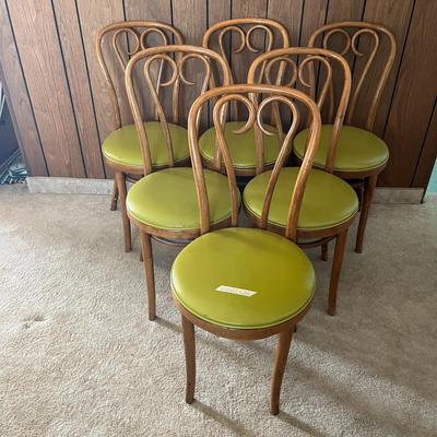 Vintage Thonet Bentwood Cafe Bistro Dining Chairs - Set of 6