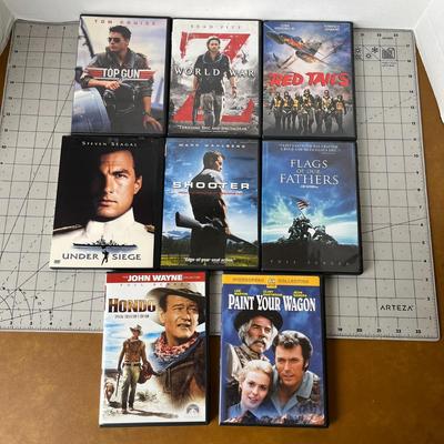 DVD Bundle: Top Gun, World War Z, Red Tails, Under Siege, Shooter, Flags of our Fathers, Hondo, Paint Your Wagon