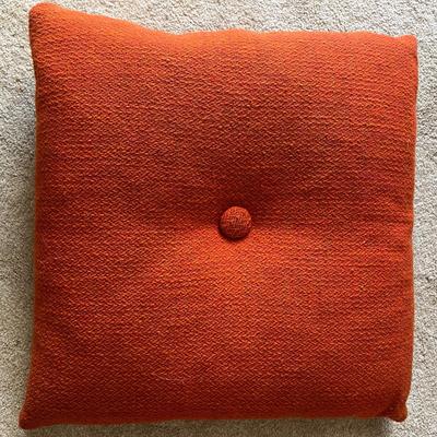 Orange Button Throw Pillow