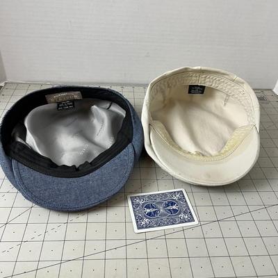 Blue and White Newsboy Hats