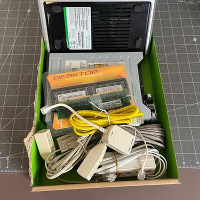 I.T. Bundle: CenturyLink Modem, Samsung CD/DVD Drive, DDR, and Cords