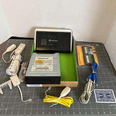 I.T. Bundle: CenturyLink Modem, Samsung CD/DVD Drive, DDR, and Cords