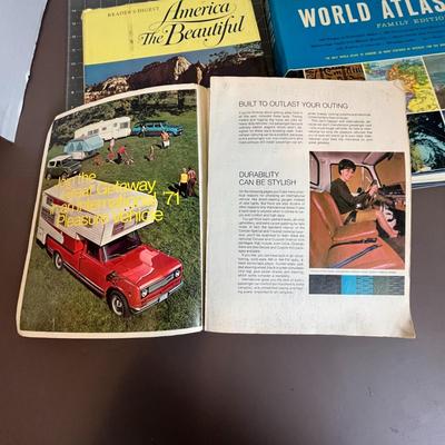 Vintage Books: America The Beautiful, World Atlas, The Splendor of the Seasons, Campground and Trailer Park Guide