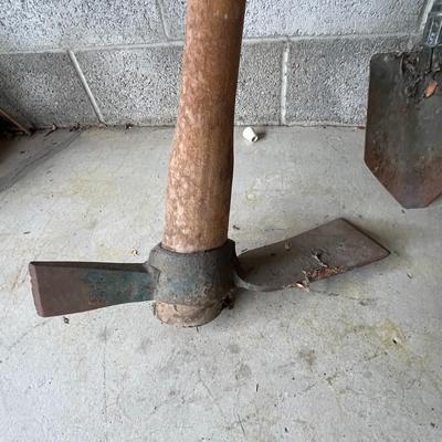 Vintage Pick Axe and Foldable Shovel