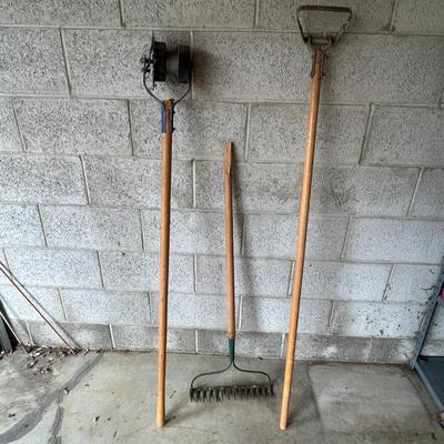 Yard Tools: Edger, Rake, and Action Hoe