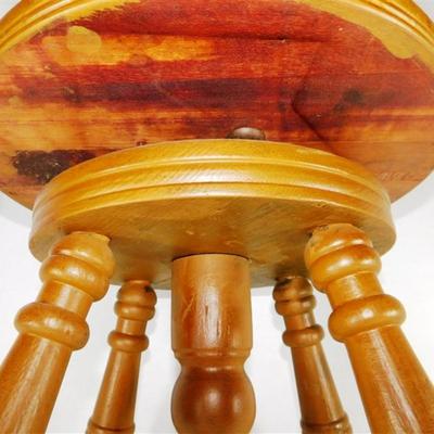 3 Wooden Piano Stool With Glass Ball Feet 19x14