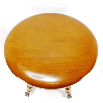 3 Wooden Piano Stool With Glass Ball Feet 19x14
