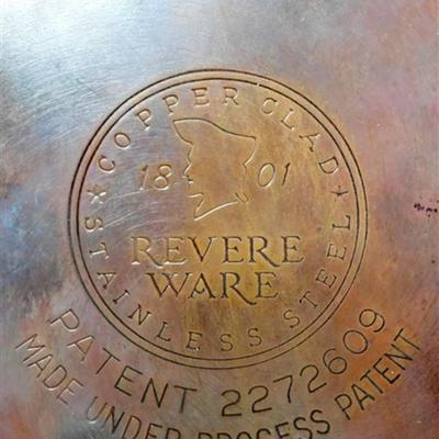 22A Large Lot of Revere Ware- Lot of 8 with Lids - Sauce Pans/ Skillets- All Copper Bottom Except 1