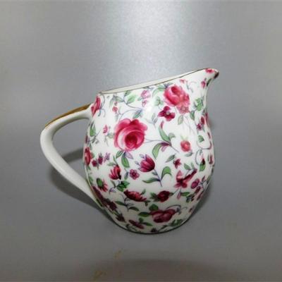 23 Made in Japan Pink Floral AND Gold Cream and Sugar 4 x3 1/2