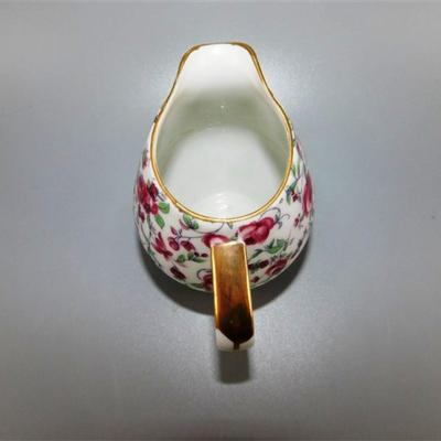 23 Made in Japan Pink Floral AND Gold Cream and Sugar 4 x3 1/2