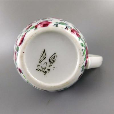 23 Made in Japan Pink Floral AND Gold Cream and Sugar 4 x3 1/2