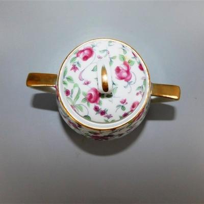 23 Made in Japan Pink Floral AND Gold Cream and Sugar 4 x3 1/2