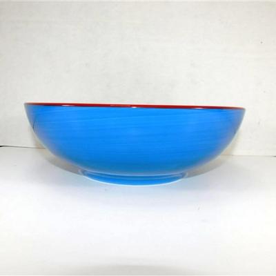 25 Lot of 4- Festival by Noble Excellence Ironstone Serving Pieces - Platter 19 x 14 - Dip Platter With Bowl 13 1/2- Large Bowl 11 1/2 x 4