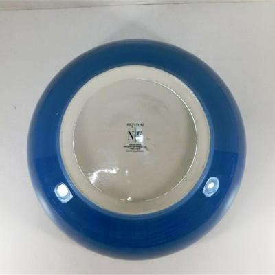25 Lot of 4- Festival by Noble Excellence Ironstone Serving Pieces - Platter 19 x 14 - Dip Platter With Bowl 13 1/2- Large Bowl 11 1/2 x 4