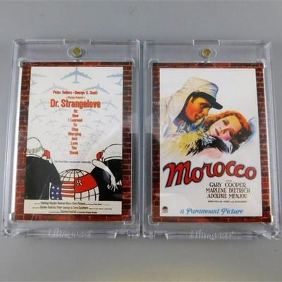 33 Donruss Swatch of Material From Famous Movies- Dr. Strangelove / Hey Girl this Friday / Morocco / Petrified Forrest- 2009-2011 Cards