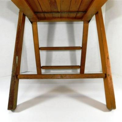 37 Vintage Slat Wooden Folding Chair 33 x 16