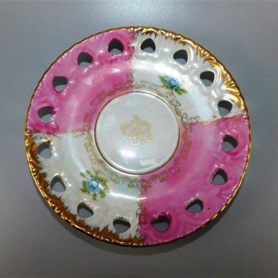 40 Lot of 4 Cups and Saucers with Stands - Royal Sealy /United Glass Company 6 x 3 1/2 approx.