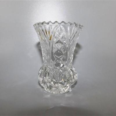 42 Lot of 4 Crystal Pieces ~ Vases & Toothpick Holders 2 1/2-7