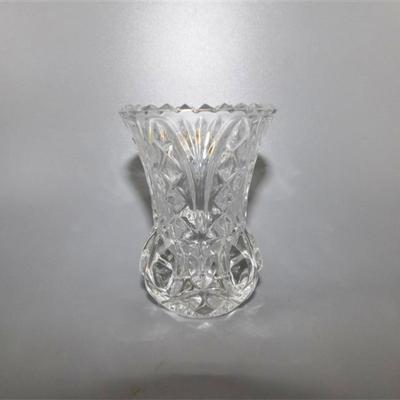 42 Lot of 4 Crystal Pieces ~ Vases & Toothpick Holders 2 1/2-7