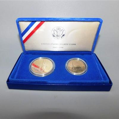43 United States Liberty Coins 1886-1986 2 Coin Set