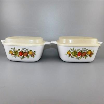 44 Lot of 2 Vintage Corning Ware Spice O' Life Lidded Dishes 2 3/4