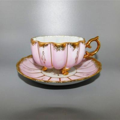 52 Lot of 4 Cups and Saucers with Stands - Ardco June Rose / Sealy