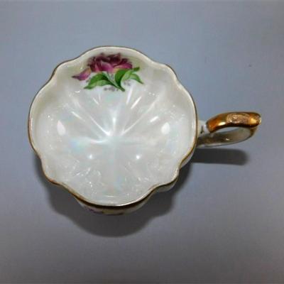 52 Lot of 4 Cups and Saucers with Stands - Ardco June Rose / Sealy
