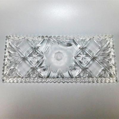54 Crystal Cream and Sugar with Tray Floral Design 8 x 4